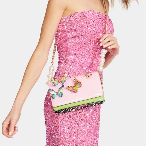 Betsey Johnson Butterfly Crossbody Pink Multi - Picture 3 of 10